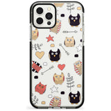 Cute Owl Pattern Black Impact Phone Case for iPhone 11