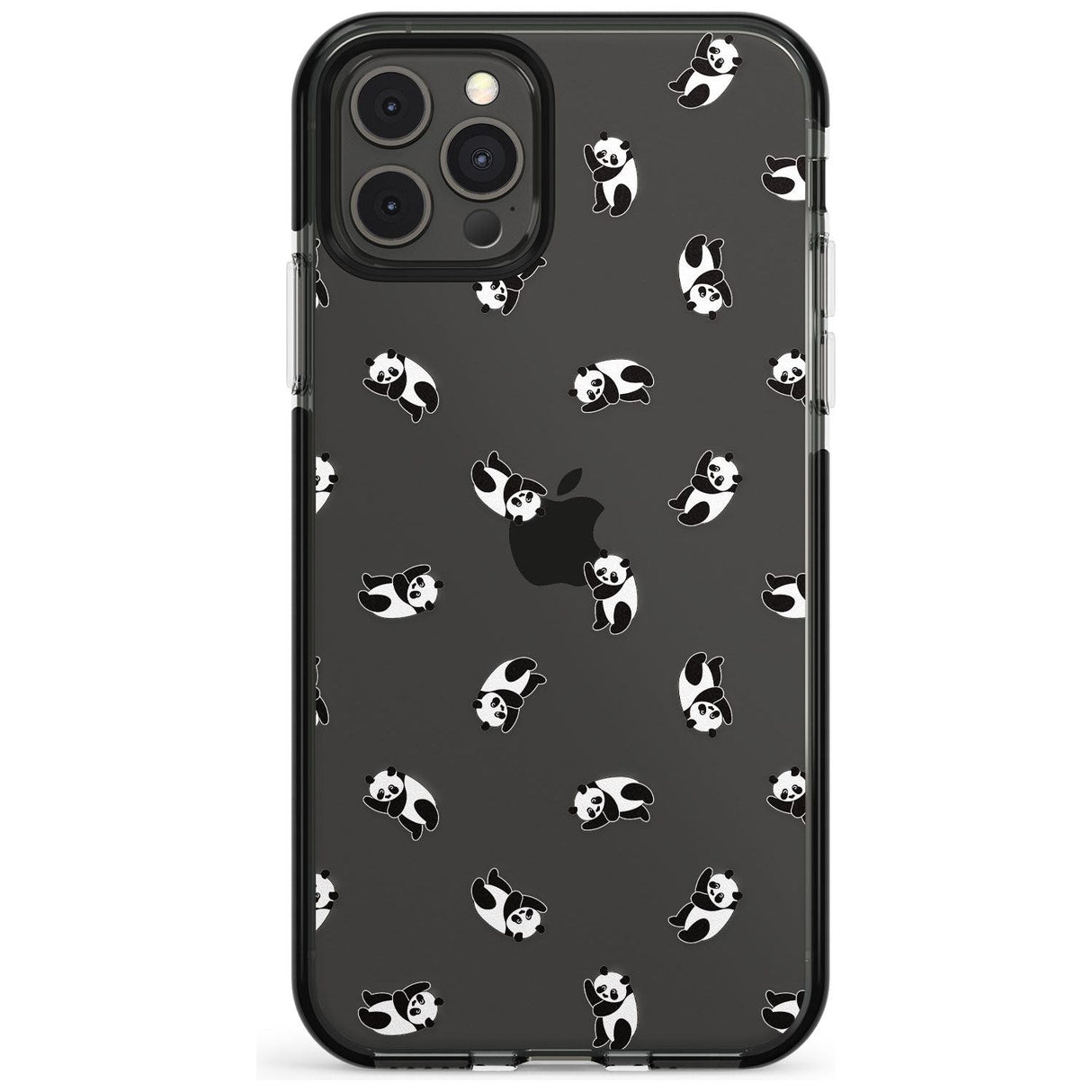 Tiny Panda Pattern Pink Fade Impact Phone Case for iPhone 11