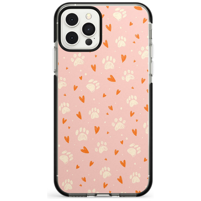Paws & Hearts Pattern Pink Fade Impact Phone Case for iPhone 11