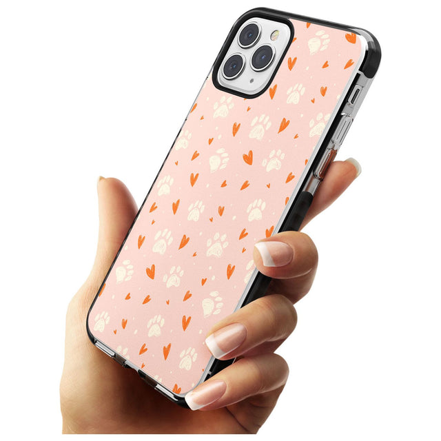Paws & Hearts Pattern Pink Fade Impact Phone Case for iPhone 11