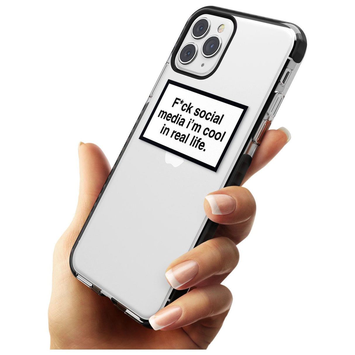 F*ck social media I'm cool in real life Pink Fade Impact Phone Case for iPhone 11