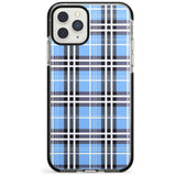 Blue Plaid iPhone Case  Black Impact Phone Case - Case Warehouse