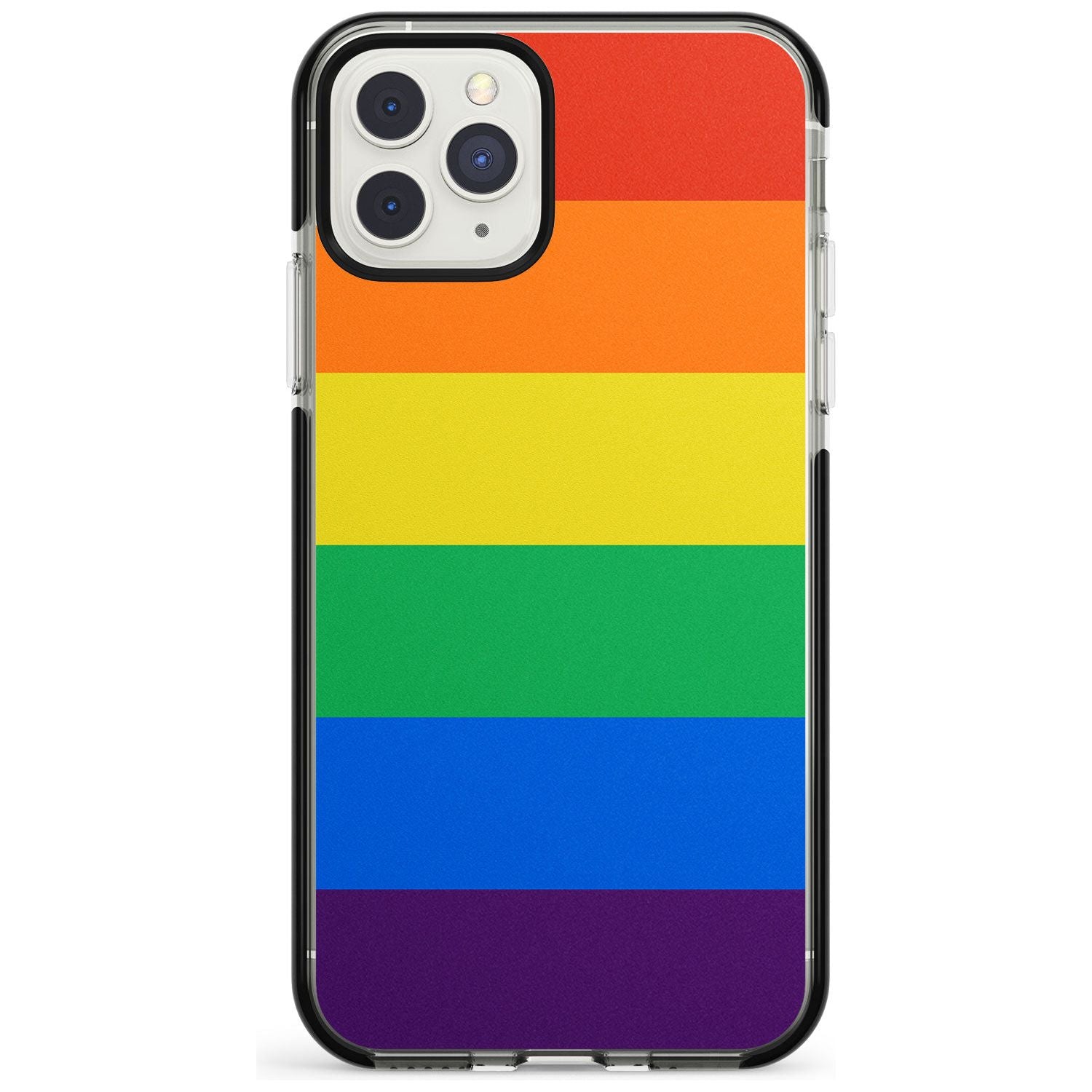 Rainbow Stripes Black Impact Phone Case for iPhone 11 Pro Max