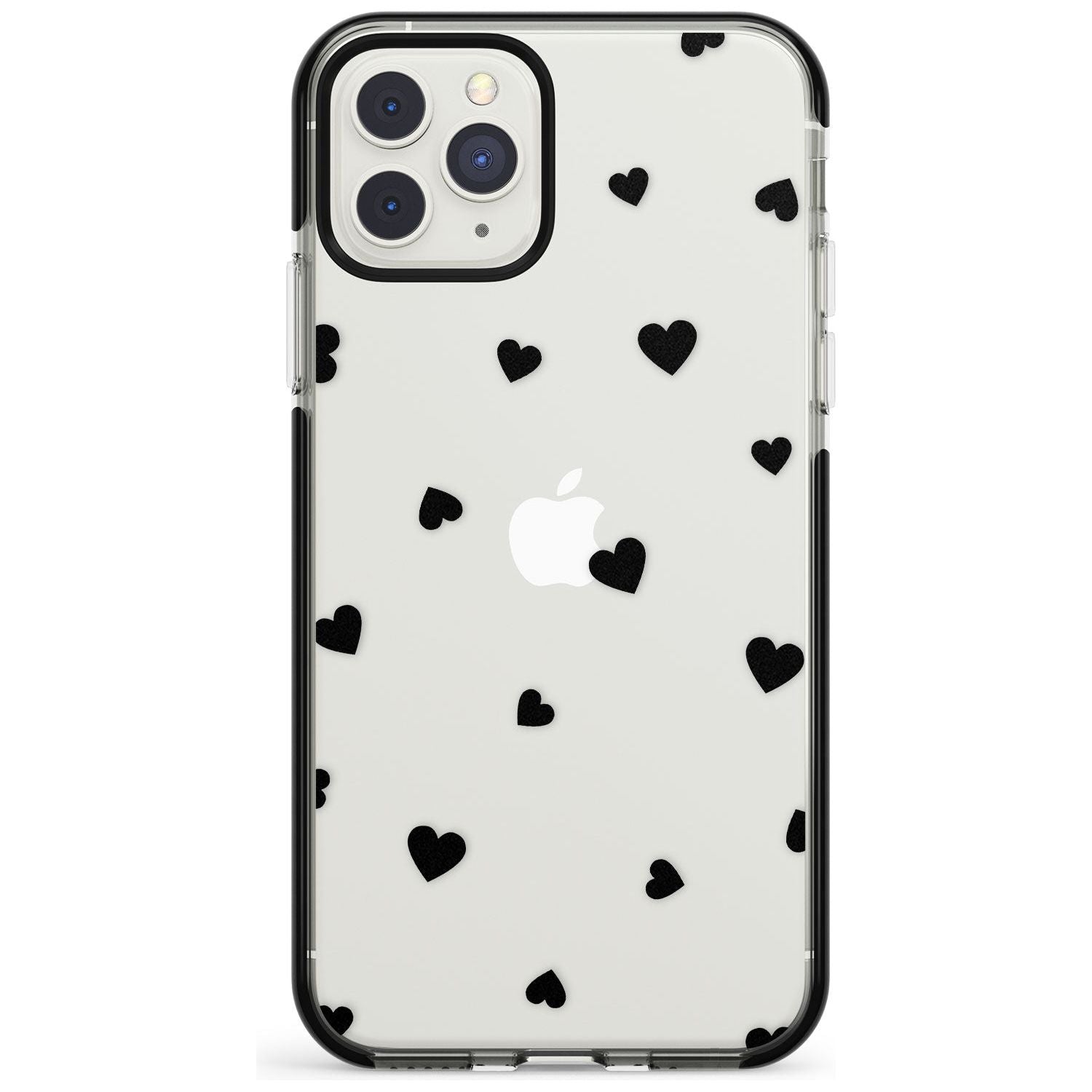 Black Hearts Pattern Black Impact Phone Case for iPhone 11 Pro Max