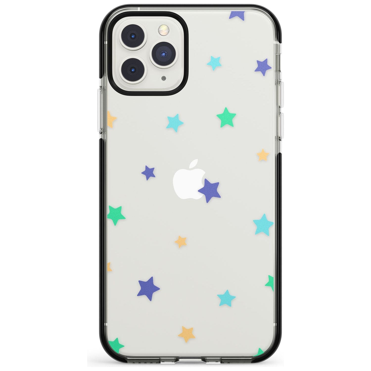 White Stars Pattern Black Impact Phone Case for iPhone 11 Pro Max