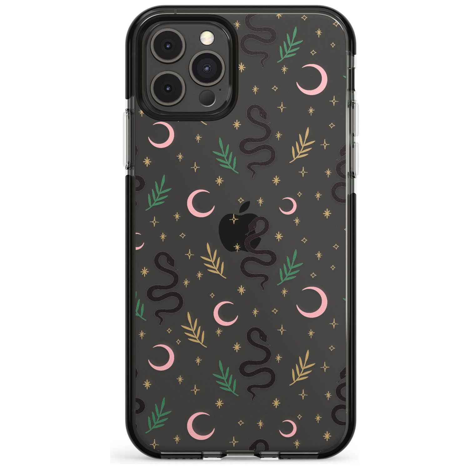 Snake & Moon Pattern (Clear) Pink Fade Impact Phone Case for iPhone 11