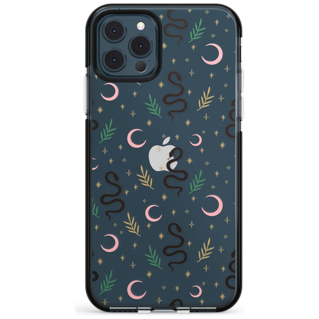 Snake & Moon Pattern (Clear) Pink Fade Impact Phone Case for iPhone 11