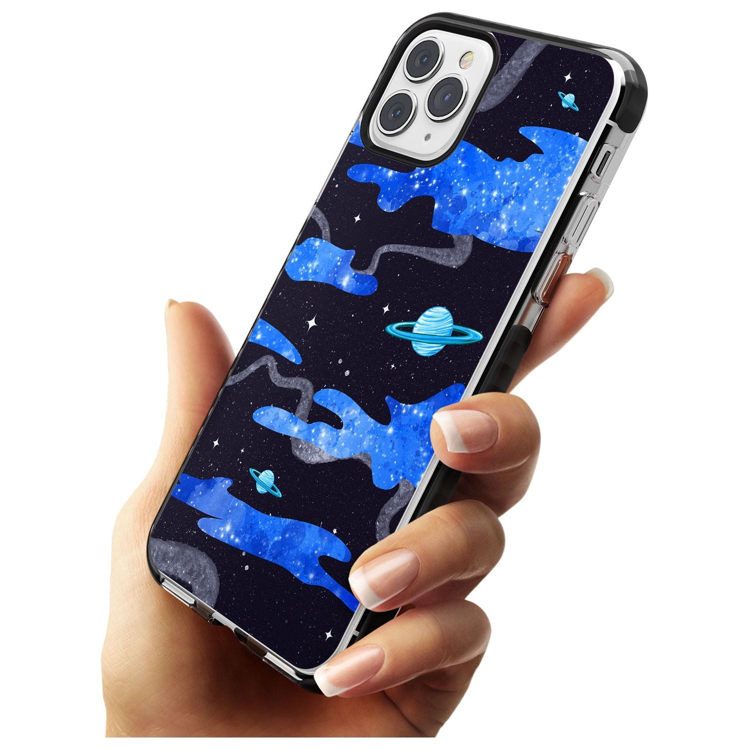 Blue Galaxy Black Impact Phone Case for iPhone 11