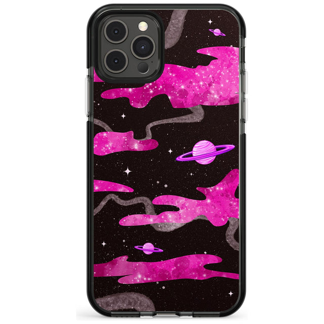 Pink Pattern Black Impact Phone Case for iPhone 11