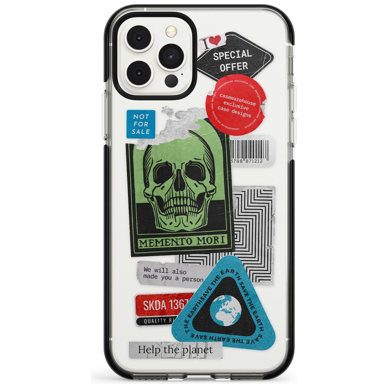 Skull Sticker Mix Pink Fade Impact Phone Case for iPhone 11