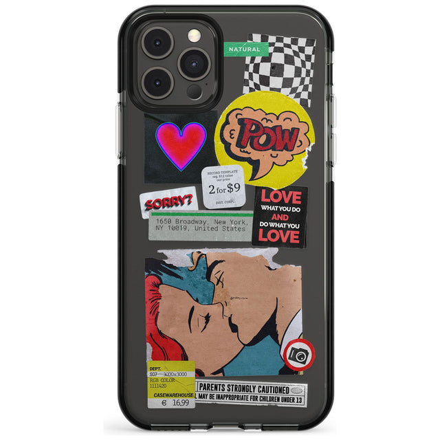 Retro Sticker Mix Pink Fade Impact Phone Case for iPhone 11
