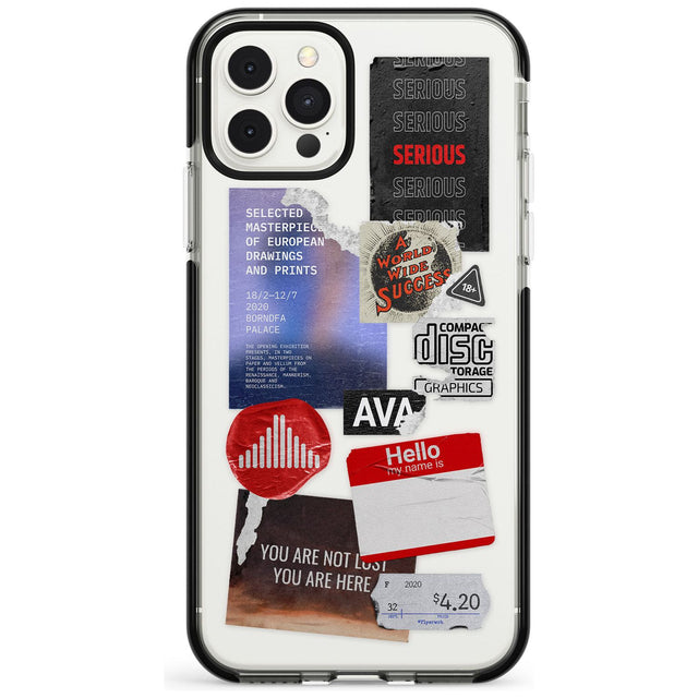 Red & Black Sticker Mix Pink Fade Impact Phone Case for iPhone 11