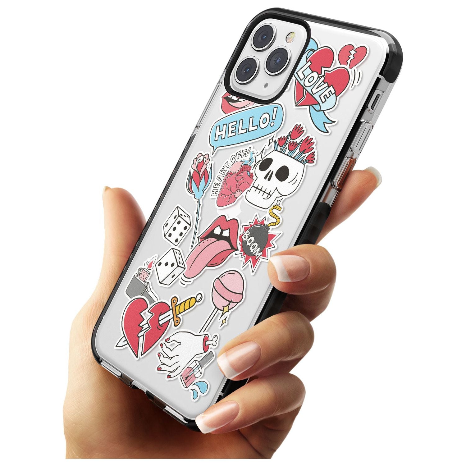 Skull & Flowers Sticker  iPhone Case   Phone Case - Case Warehouse