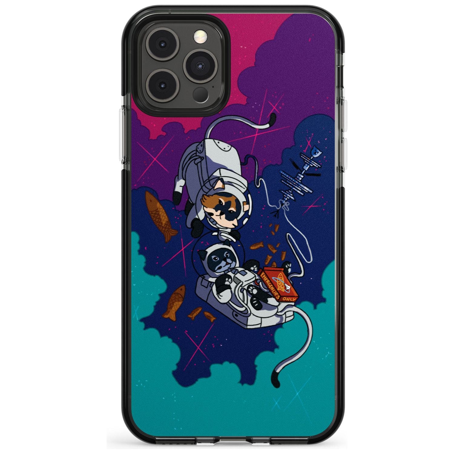 CATS IN SPACE Pink Fade Impact Phone Case for iPhone 11