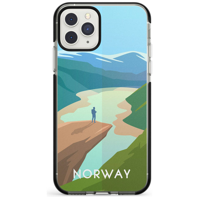 Vintage Travel Poster Norway Black Impact Phone Case for iPhone 11 Pro Max