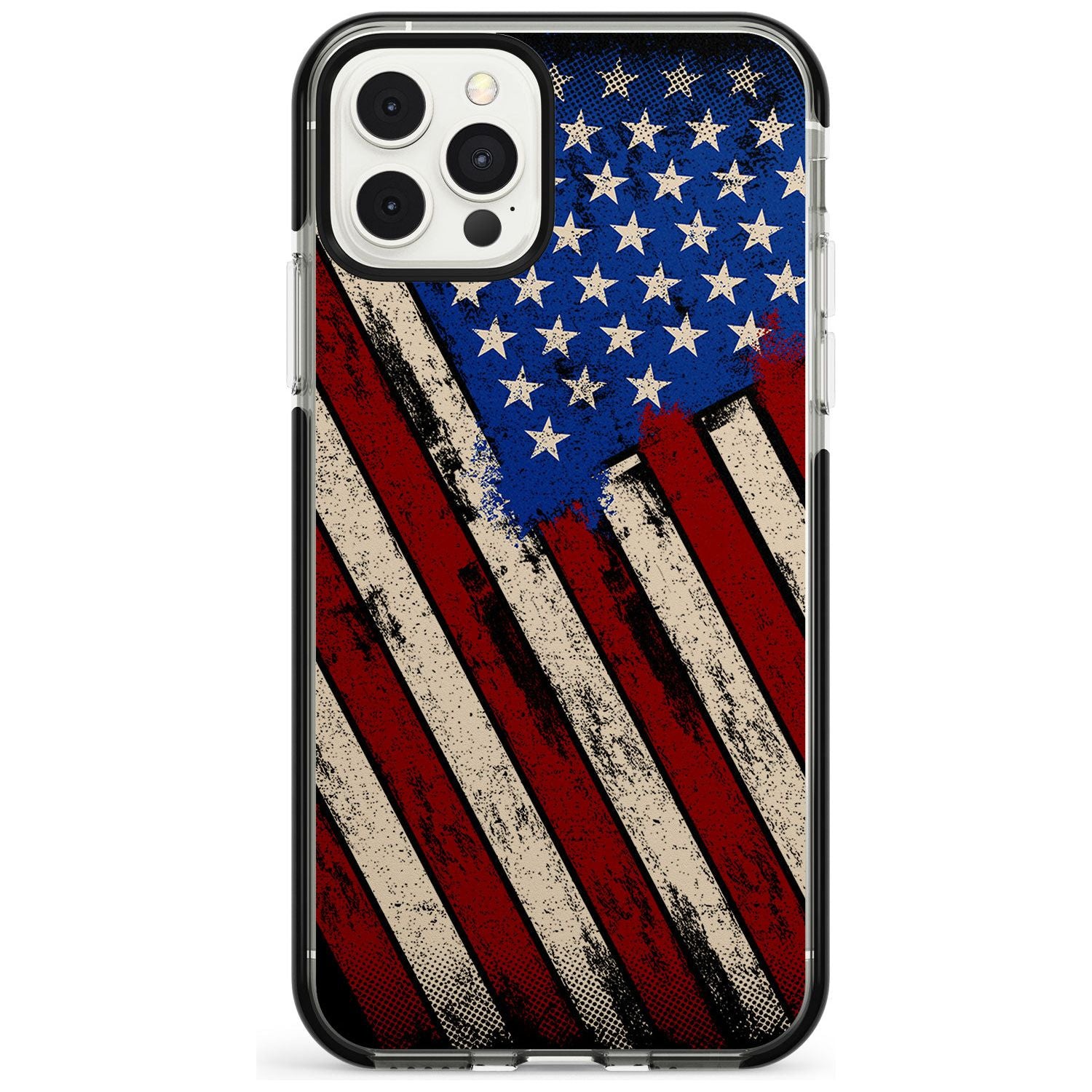 Distressed US Flag Black Impact Phone Case for iPhone 11