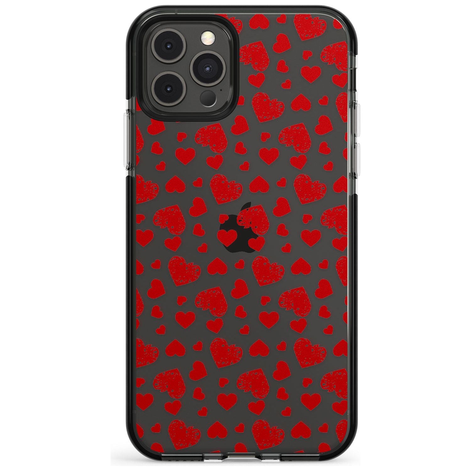 Sketched Heart Pattern Pink Fade Impact Phone Case for iPhone 11
