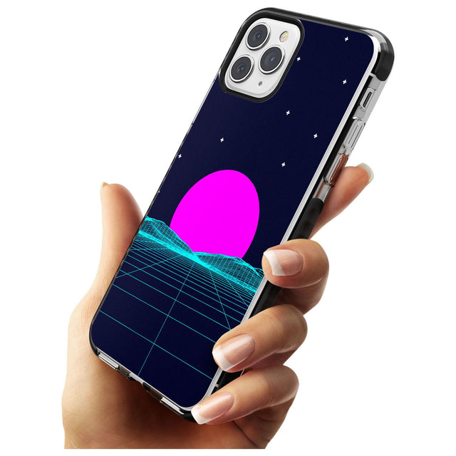 Miami Sunset Vaporwave Black Impact Phone Case for iPhone 11