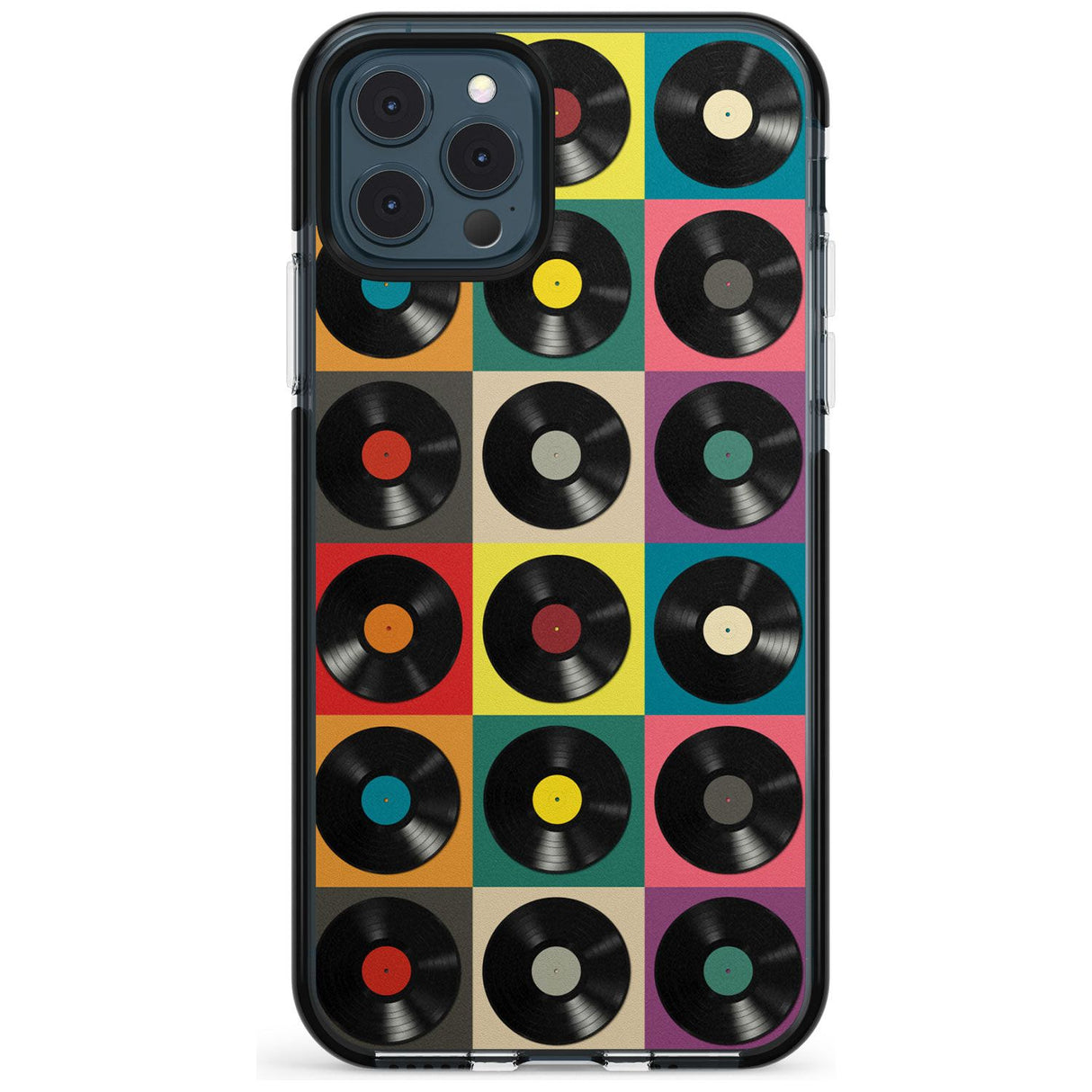 Vinyl Record Pattern Black Impact Phone Case for iPhone 11