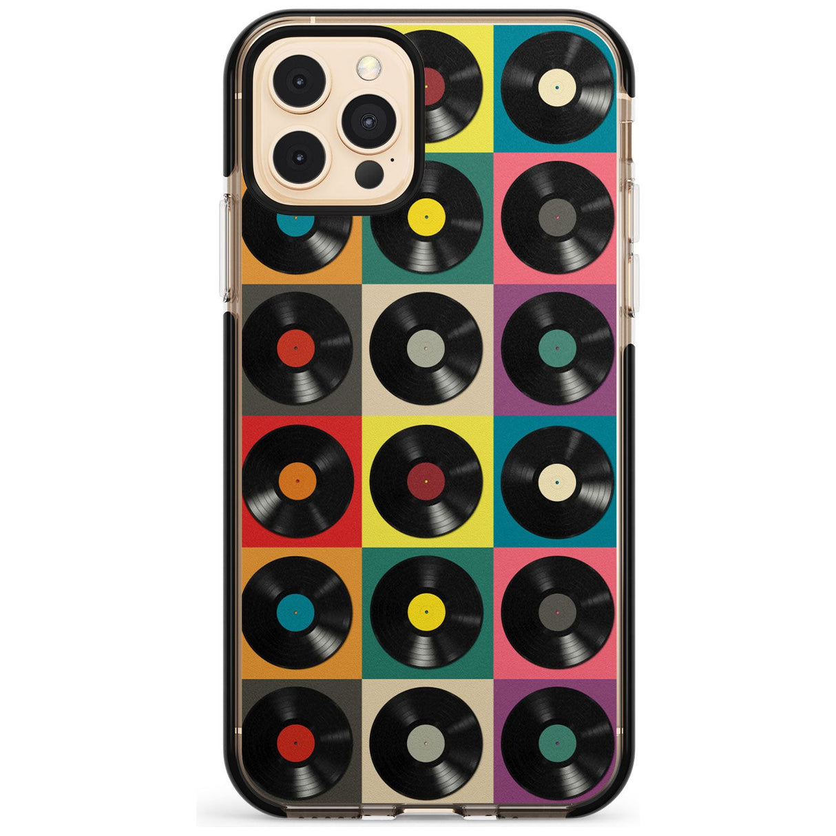 Vinyl Record Pattern Black Impact Phone Case for iPhone 11