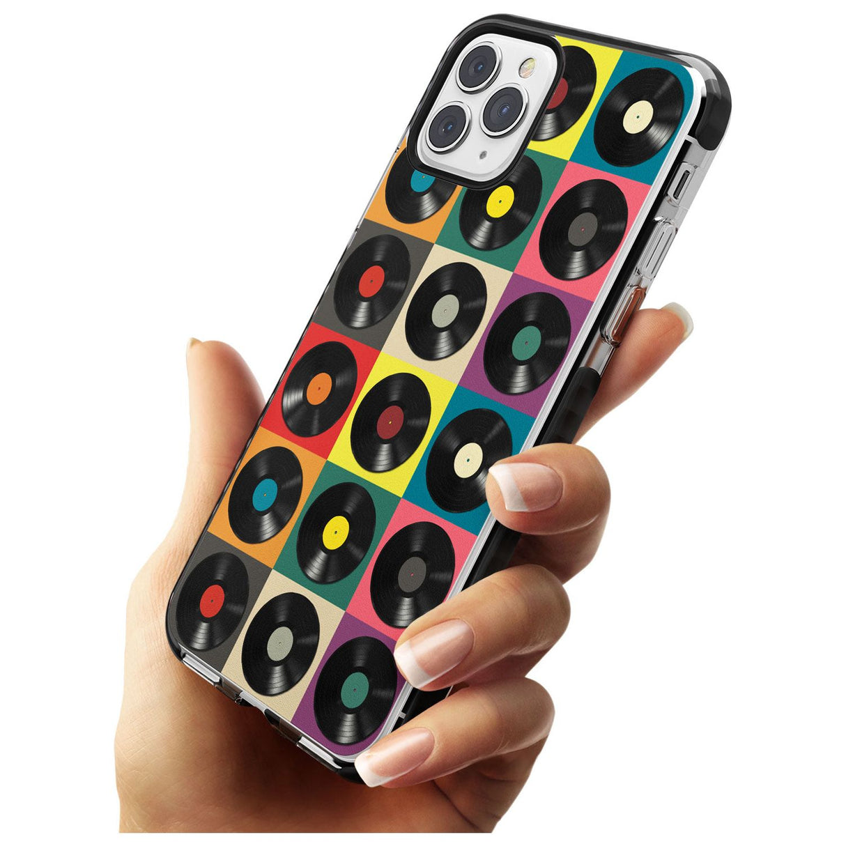 Vinyl Record Pattern Black Impact Phone Case for iPhone 11