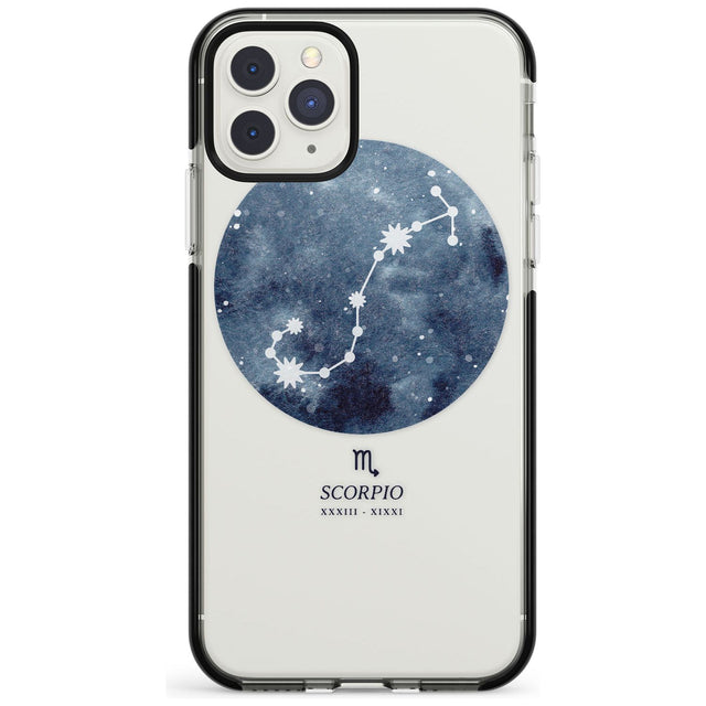 Scorpio Zodiac Transparent Design - Blue Black Impact Phone Case for iPhone 11 Pro Max