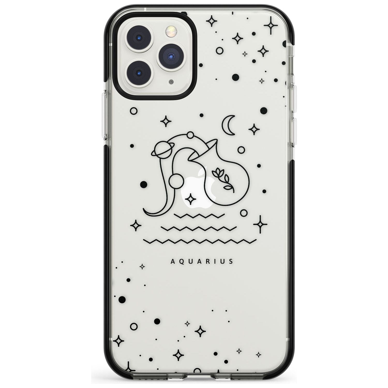 Aquarius Emblem - Transparent Design Black Impact Phone Case for iPhone 11 Pro Max