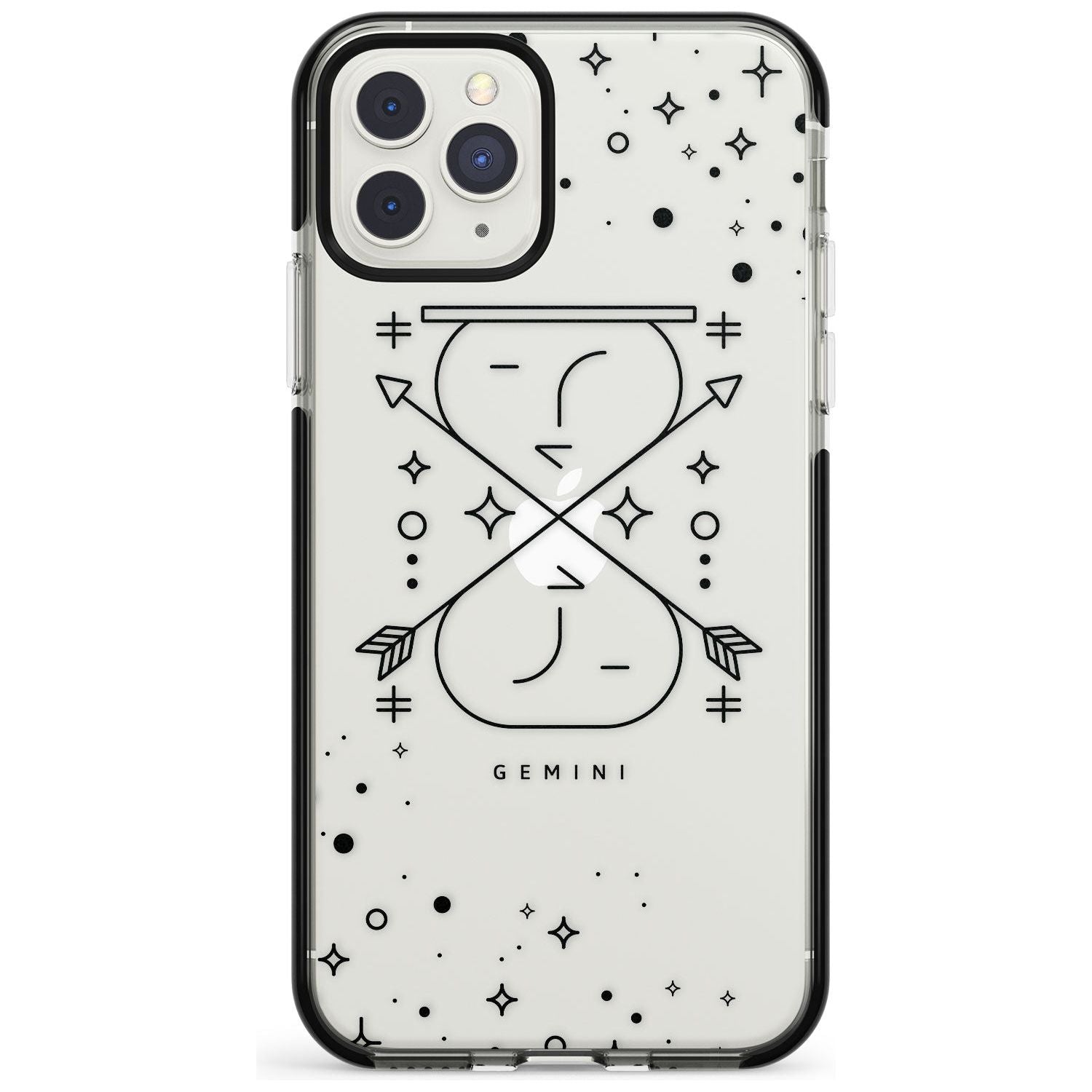 Gemini Emblem - Transparent Design Black Impact Phone Case for iPhone 11 Pro Max