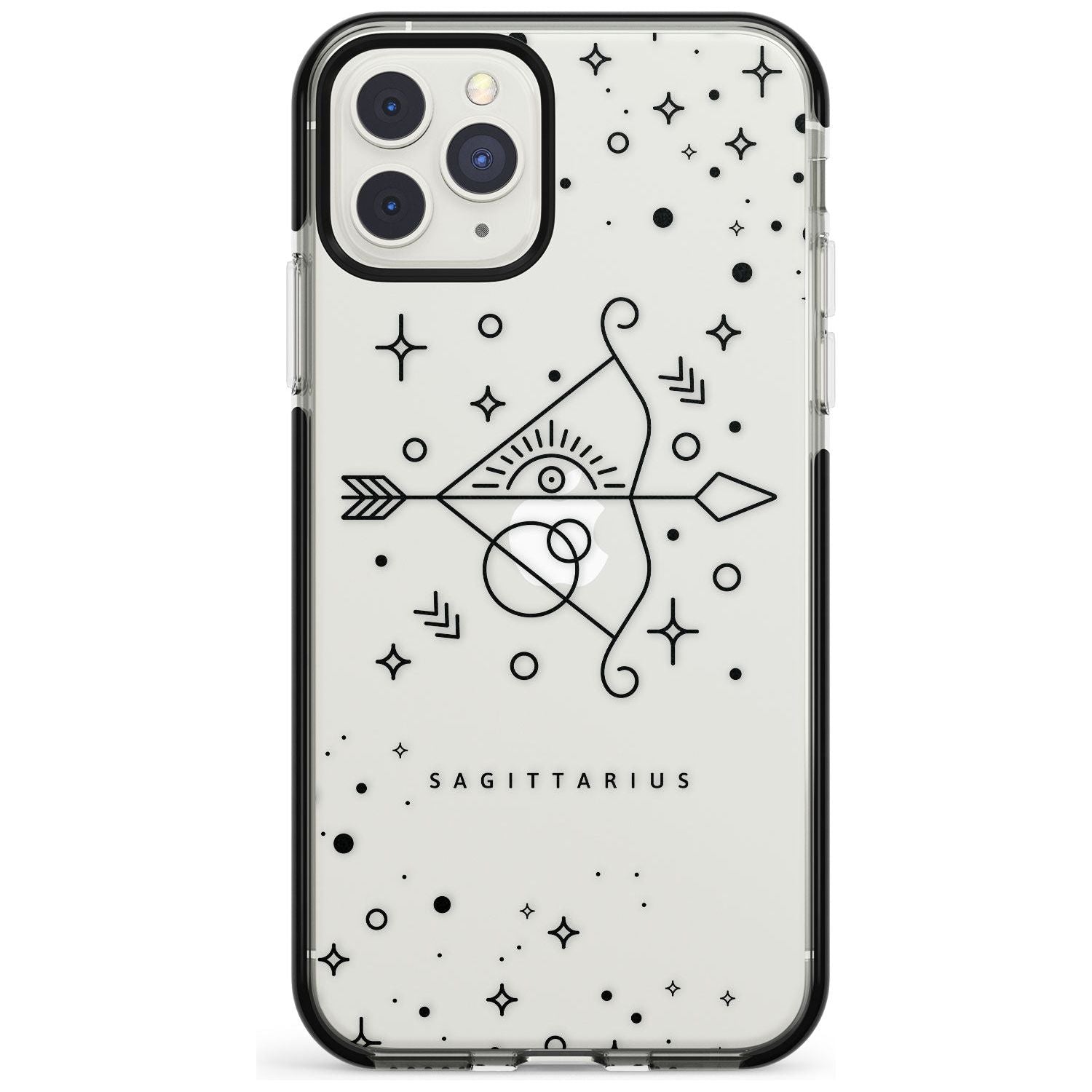 Sagittarius Emblem - Transparent Design Black Impact Phone Case for iPhone 11 Pro Max