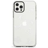 White Butterfly Line Pattern Impact Phone Case for iPhone 11 Pro Max