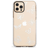 White Butterfly Line Pattern Impact Phone Case for iPhone 11 Pro Max