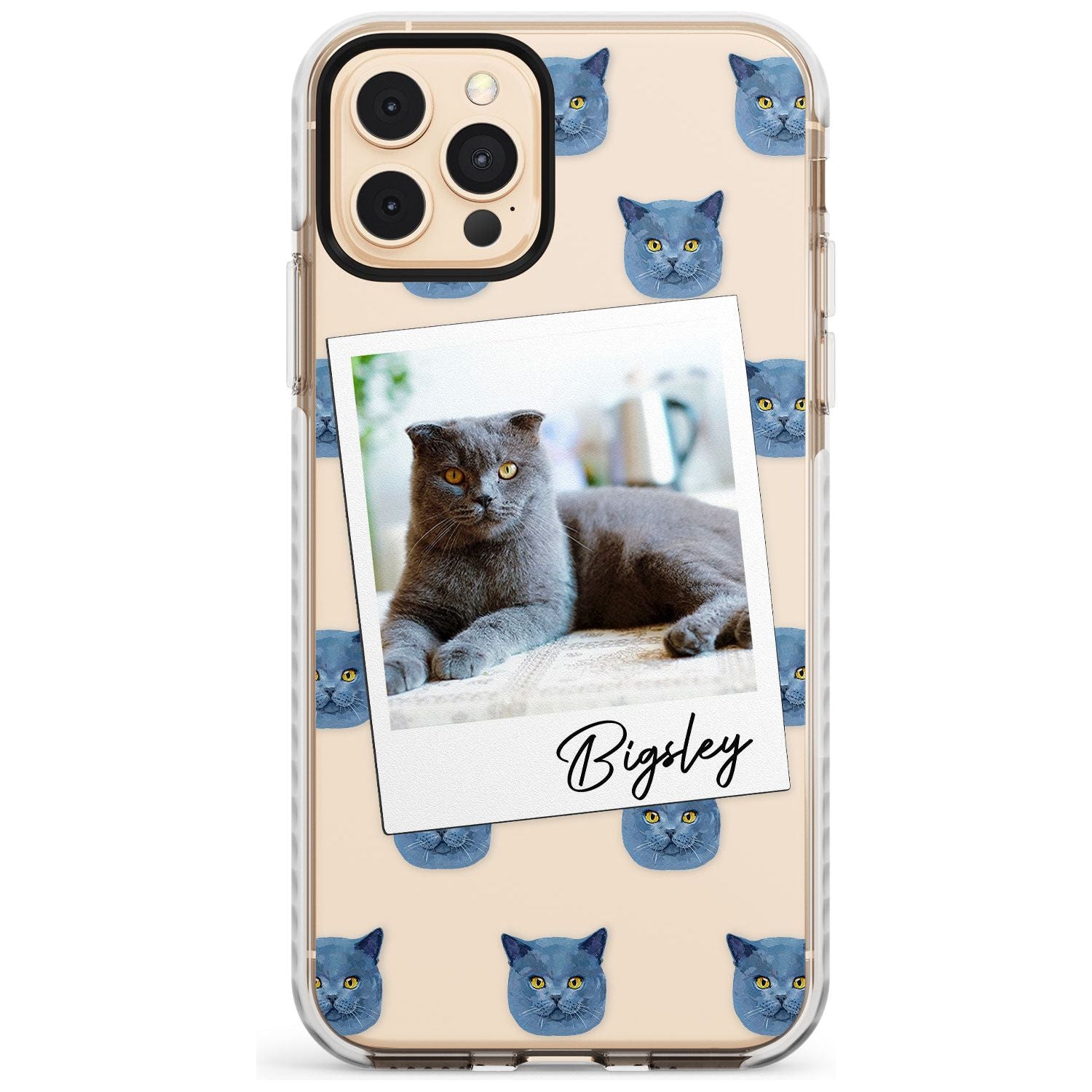 Personalised English Blue Cat Photo Impact Phone Case for iPhone 11 Pro Max