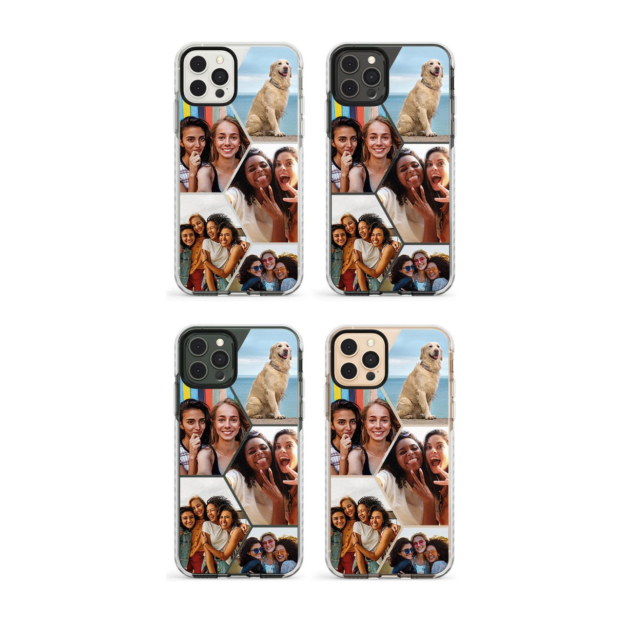 Personalised Heart Photo Grid Impact Phone Case for iPhone 11, iphone 12