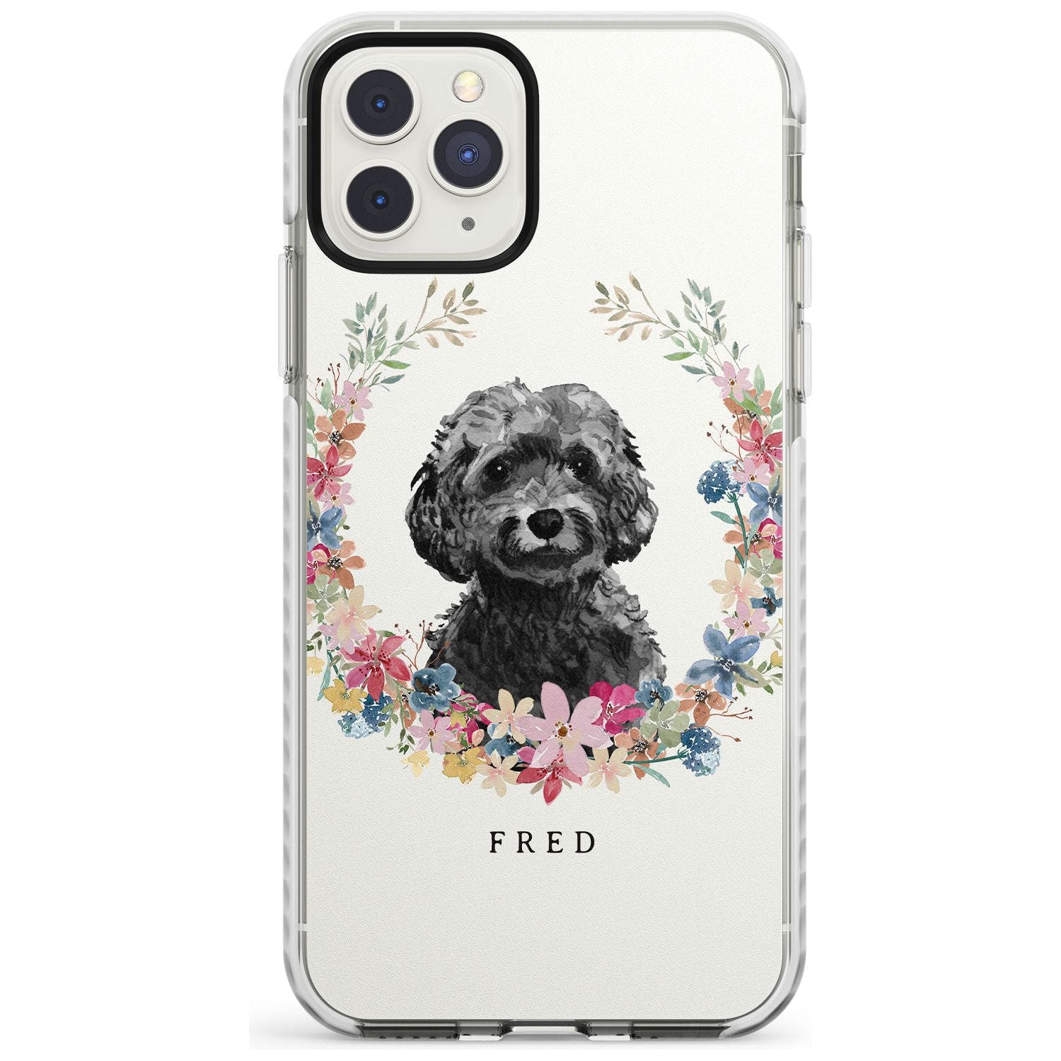 Black Cockapoo - Watercolour Dog Portrait Impact Phone Case for iPhone 11 Pro Max