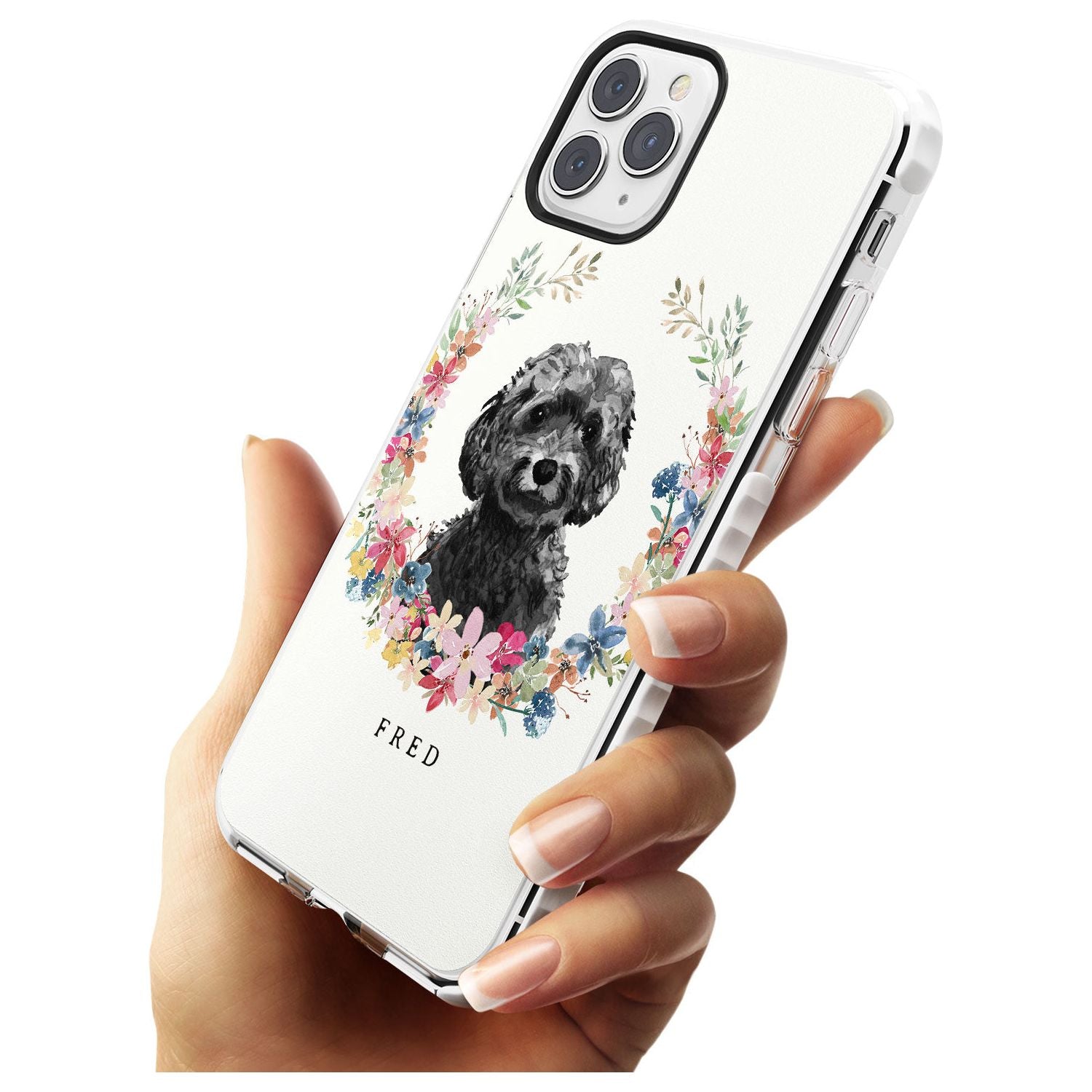 Black Cockapoo - Watercolour Dog Portrait Impact Phone Case for iPhone 11 Pro Max