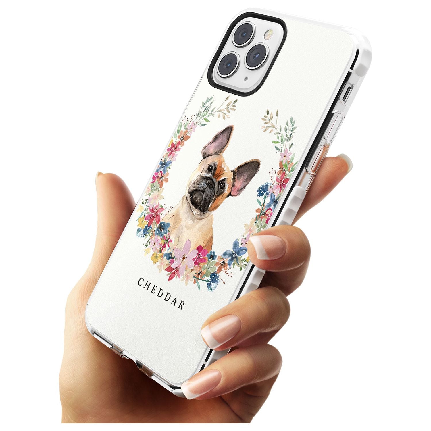Tan French Bulldog Watercolour Dog Portrait Impact Phone Case for iPhone 11 Pro Max