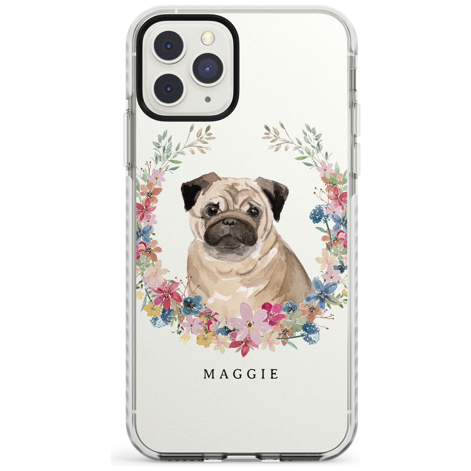Pug - Watercolour Dog Portrait Impact Phone Case for iPhone 11 Pro Max