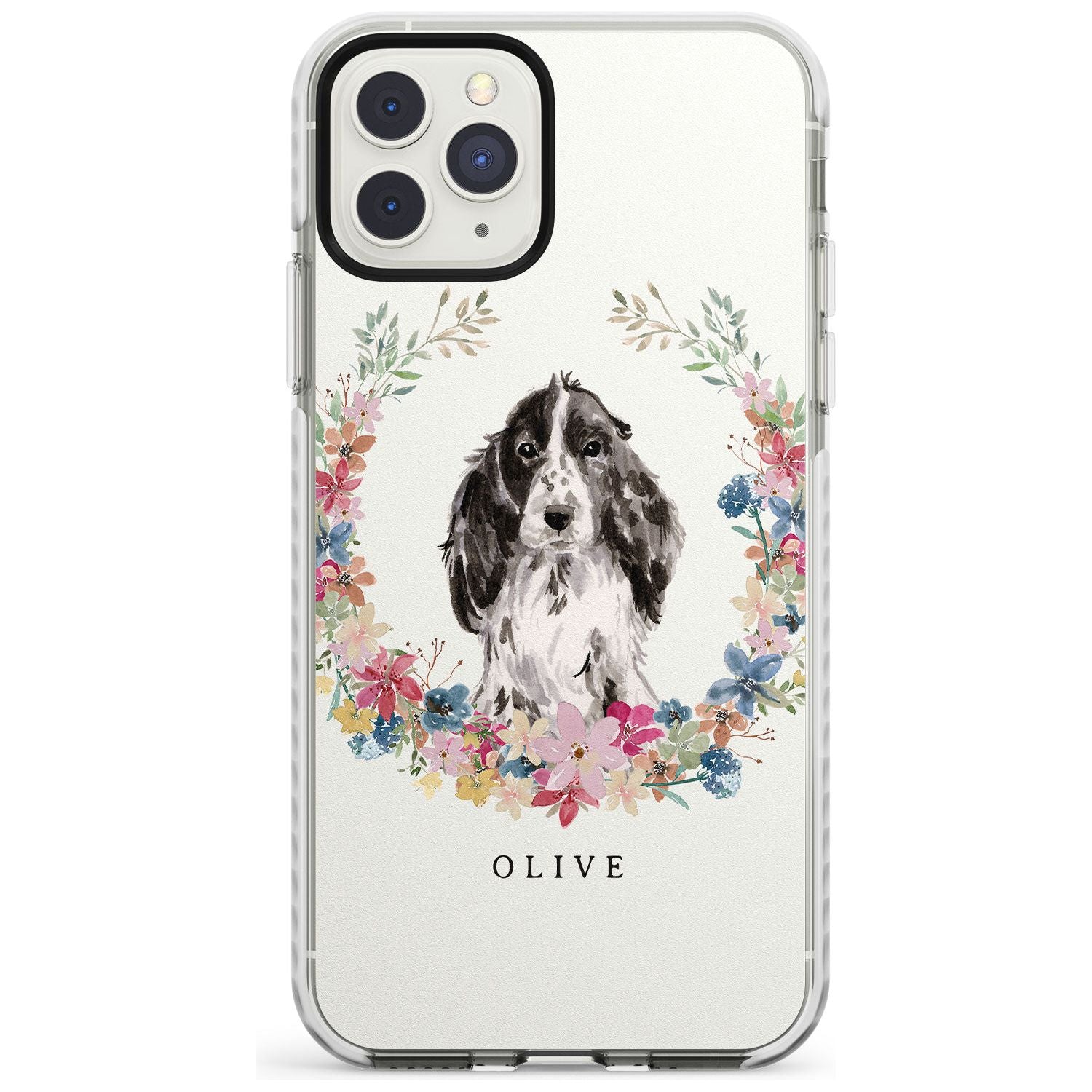 Black Cocker Spaniel - Watercolour Dog Portrait Impact Phone Case for iPhone 11 Pro Max