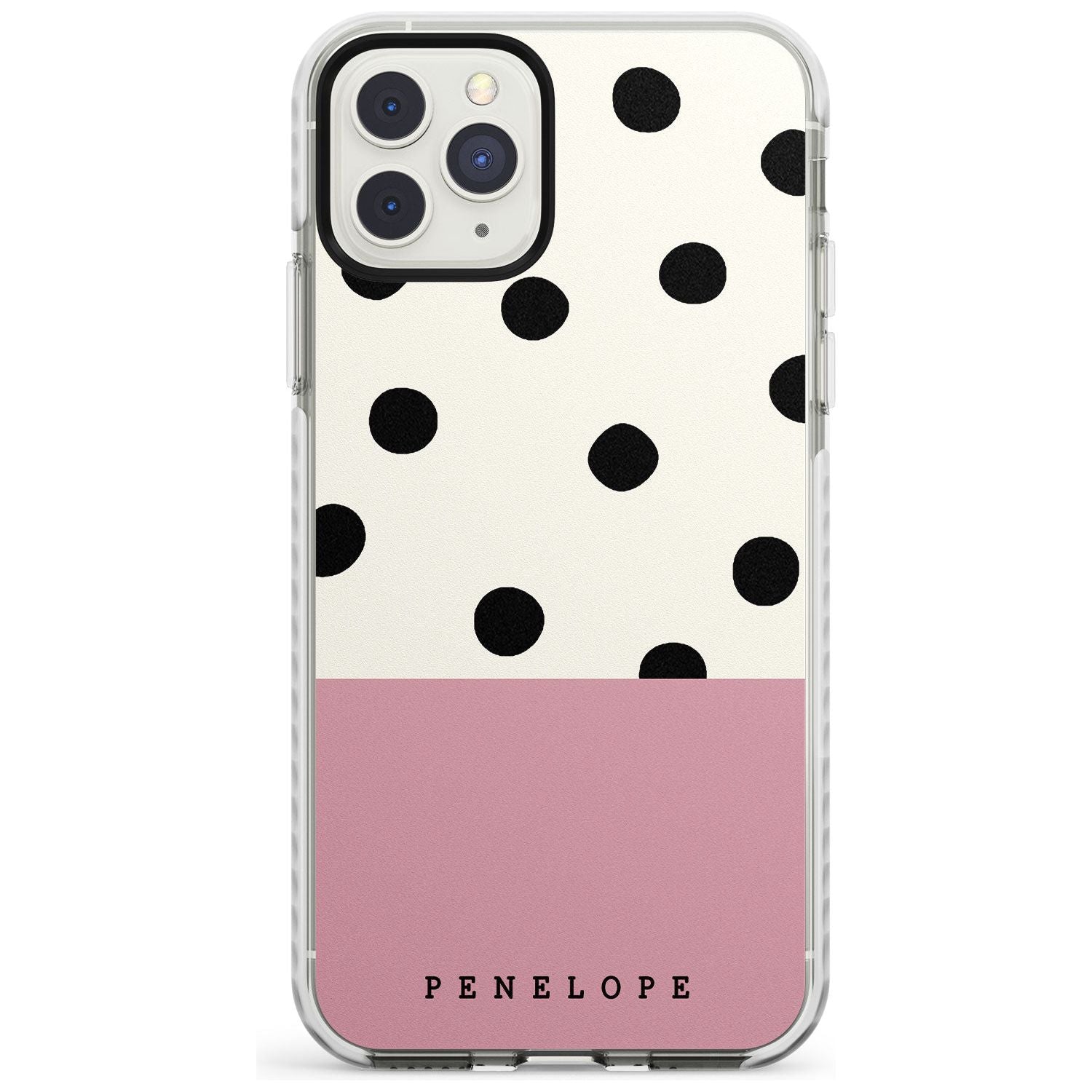 Pink Border Polka Dot iPhone Case  Impact Case Custom Phone Case - Case Warehouse