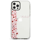 Cherry Blossoms & Stripes Transparent  Slim TPU Phone Case for iPhone 11 Pro Max