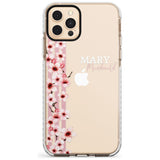 Cherry Blossoms & Stripes Transparent  Slim TPU Phone Case for iPhone 11 Pro Max