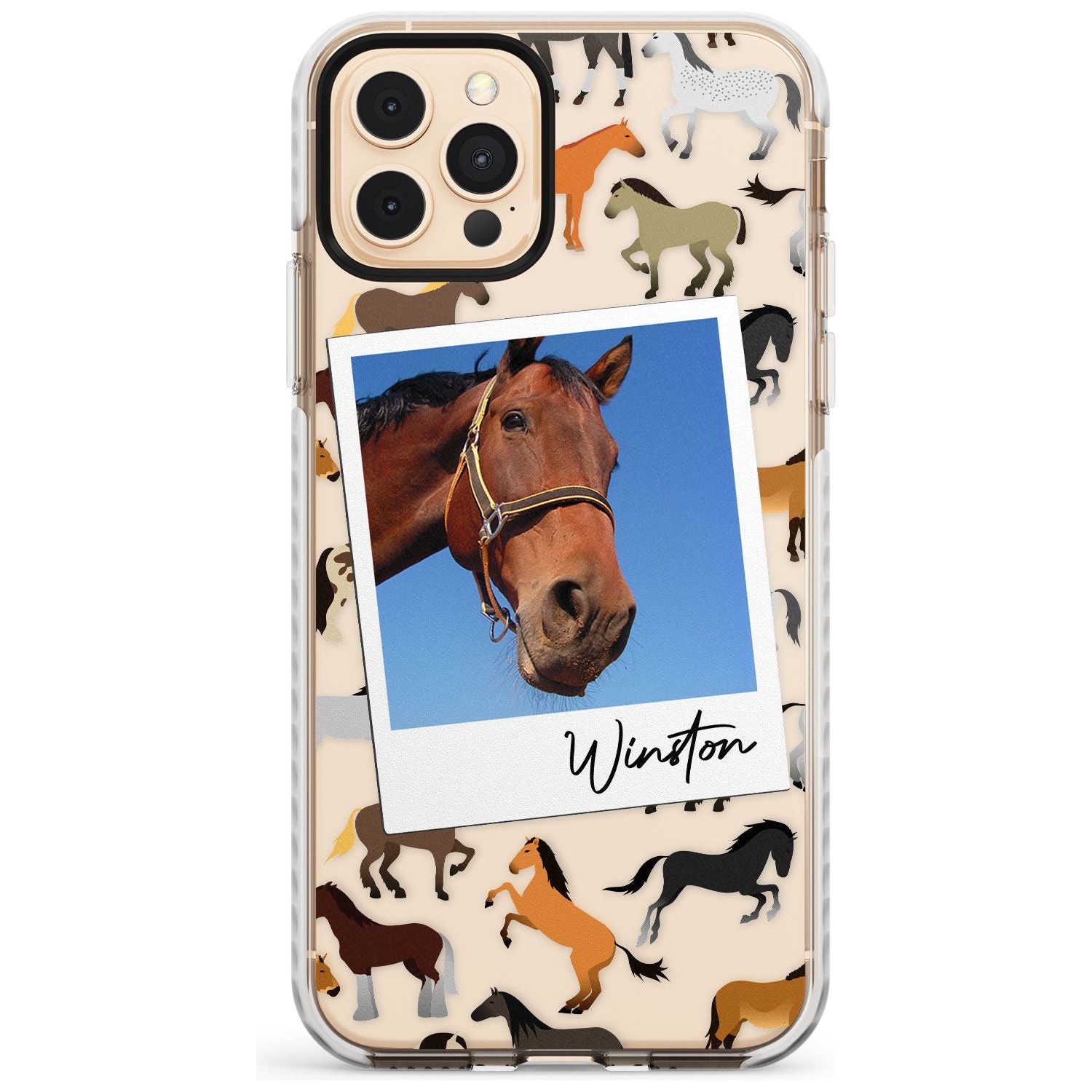 Personalised Horse Polaroid Impact Phone Case for iPhone 11 Pro Max