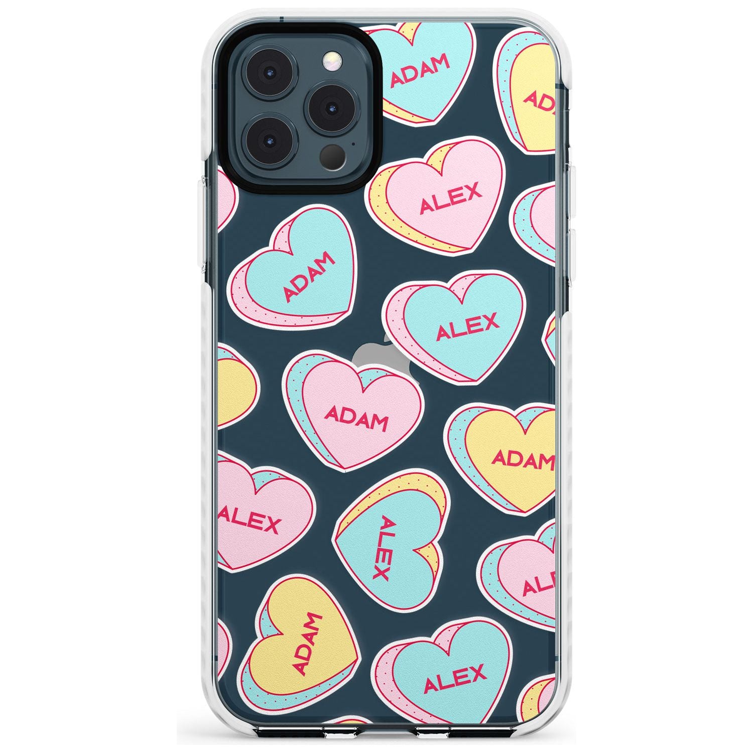 Custom Text Love Hearts Slim TPU Phone Case for iPhone 11 Pro Max