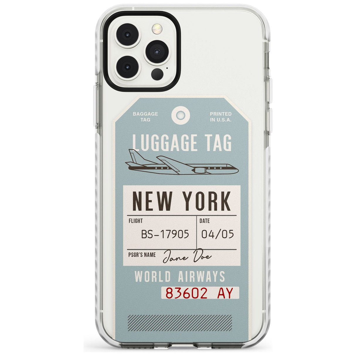 Custom Vintage USA Luggage Tag Slim TPU Phone Case for iPhone 11 Pro Max