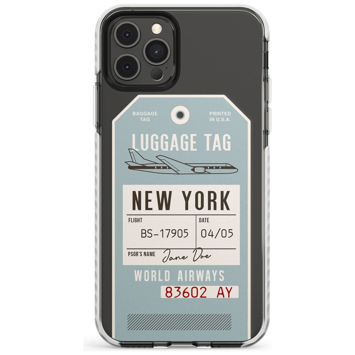 Custom Vintage USA Luggage Tag Slim TPU Phone Case for iPhone 11 Pro Max