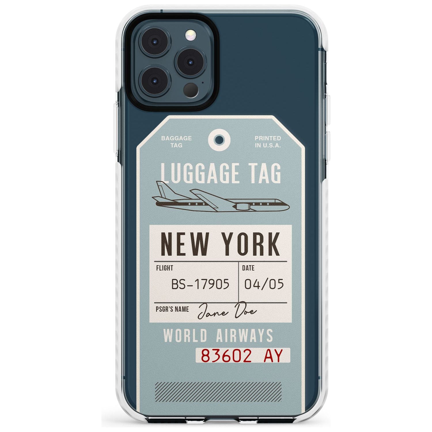 Custom Vintage USA Luggage Tag Slim TPU Phone Case for iPhone 11 Pro Max