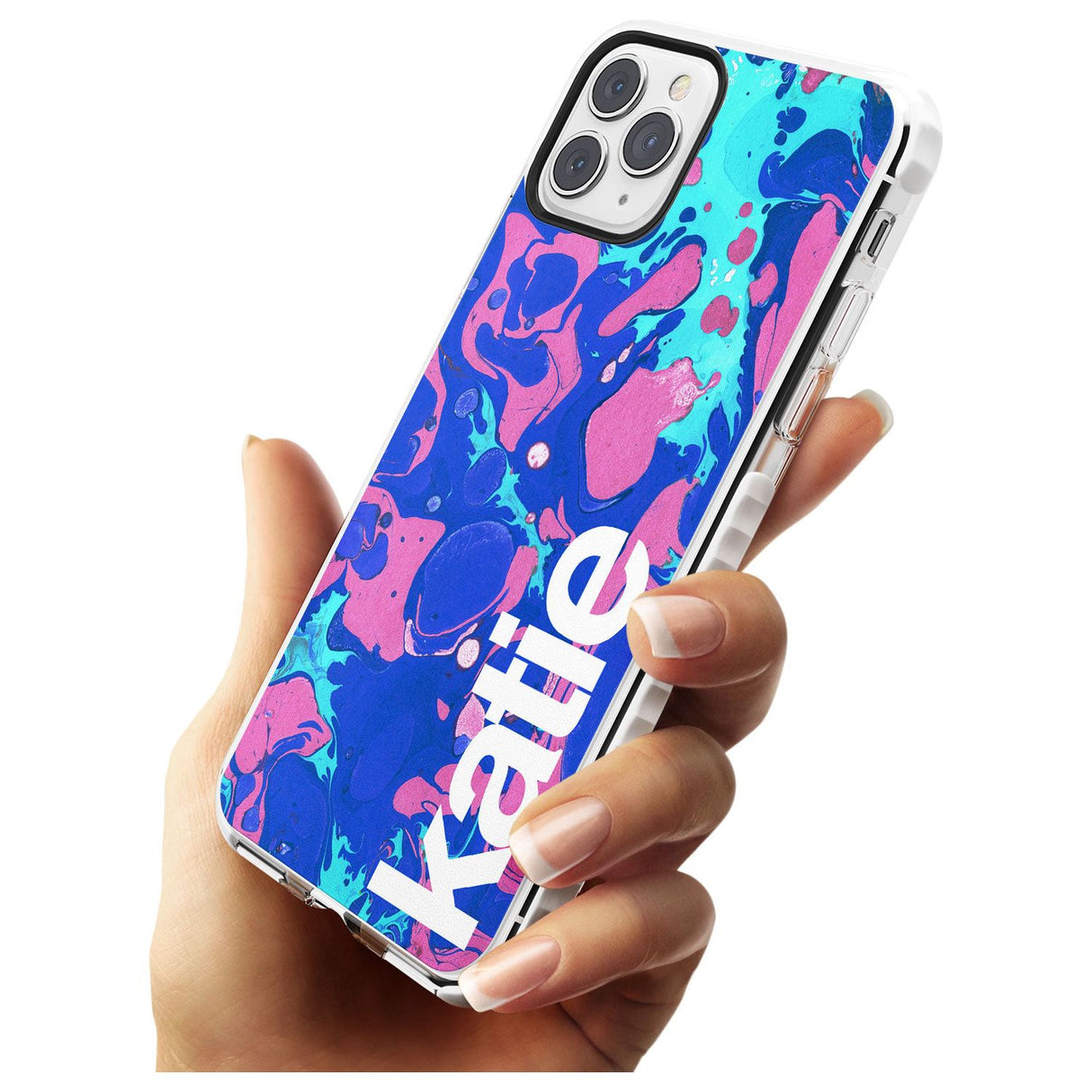 Navy, Turquoise + Purple - Marbled iPhone Case   Custom Phone Case - Case Warehouse