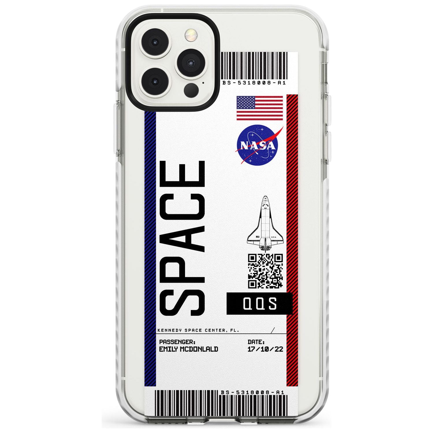 Personalised NASA Boarding Pass (Light) Impact Phone Case for iPhone 11 Pro Max