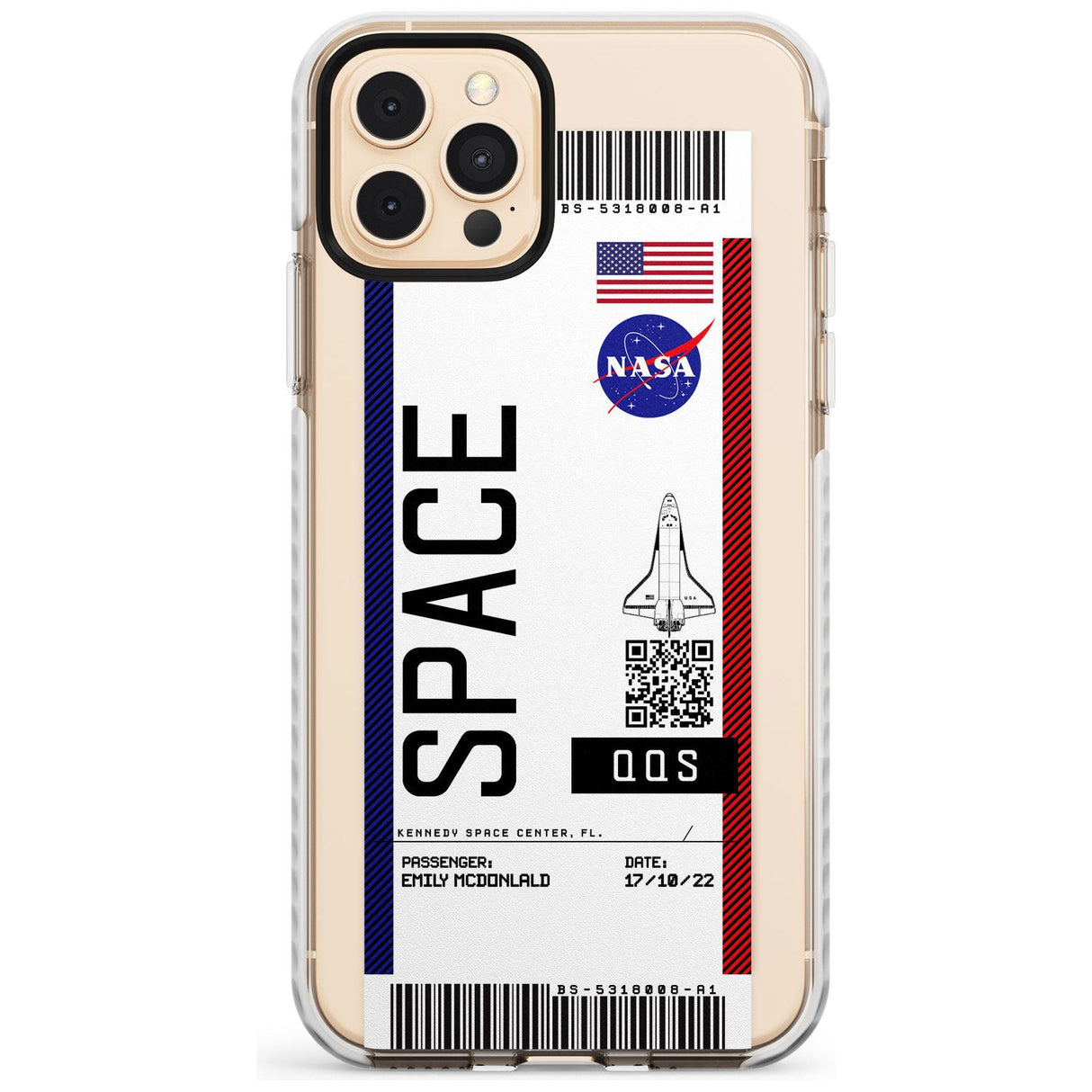 Personalised NASA Boarding Pass (Light) Impact Phone Case for iPhone 11 Pro Max