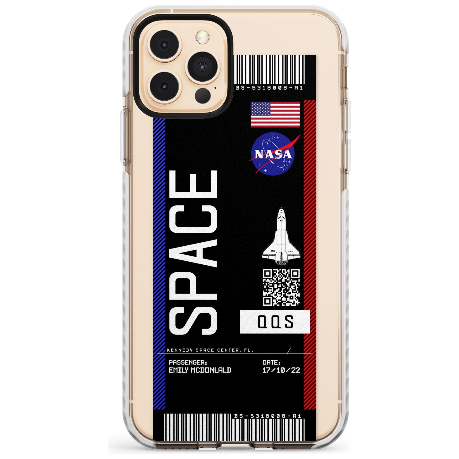 Personalised NASA Boarding Pass (Dark) Impact Phone Case for iPhone 11 Pro Max